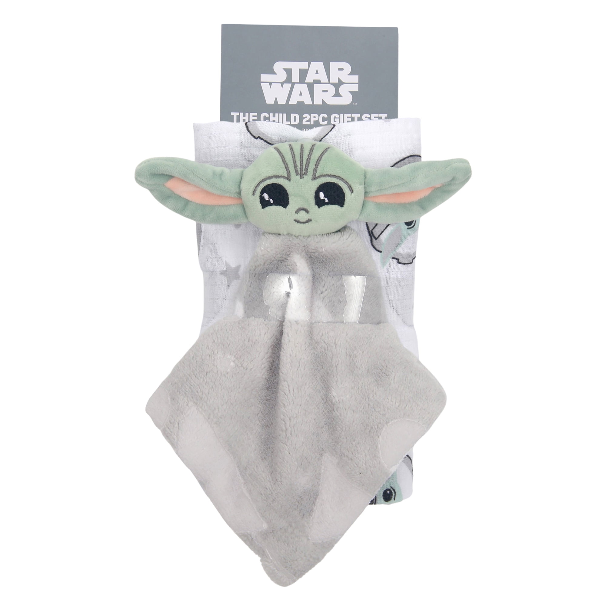 Lambs & Ivy Star Wars Baby Yoda/The Child Swaddle Blanket & Lovey Gift Set