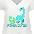 thumbnail image 4 of Inktastic Mamasaurus with Cute Brontosaurus Family Women's Plus Size V-Neck T-Shirt, 4 of 5