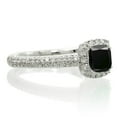 thumbnail image 2 of 2 Carat Vintage Halo Black Diamond and Diamond Engagement Ring on 10k White Gold, 2 of 2