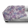 thumbnail image 3 of Purple Soft Flannel Fleece Blanket, Watercolor Style Floral Fireworks Blooming Flowers Abstract Spiral Doodle Spots Art, Cozy Plush for Indoor and Outdoor Use, 70" x 90", Blue Pink, by Ambesonne, 3 of 6