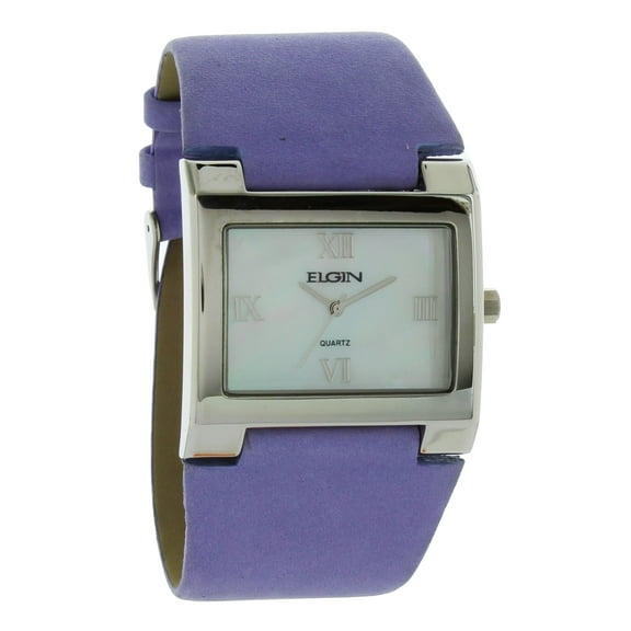 Women's Silver Case White Dial with Light Purple Leather Strap EG275ST-10