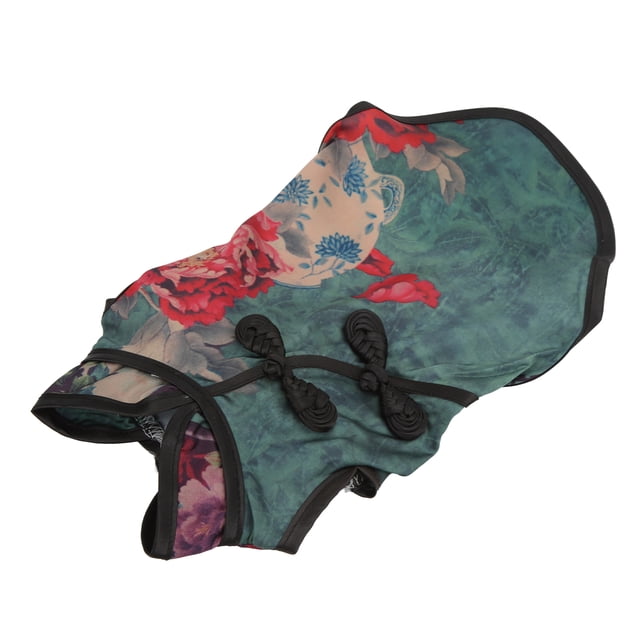 Perro Peonía Cheongsam Disfraz Pequeña Mascota Vestido De Estilo Chino Mascota Cheongsam Falda Suave Exquisita Retro Peonía Mascota Estilo Chino Falda Para Pequeñas Mascotas ANGGREK No