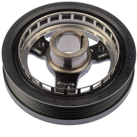 Harmonic Balancer Cover - Bapmic 24504609 Harmonic Crankshaft Balancer Drive Belt Pulley for Chevrolet Buick Pontiac Oldsmobile