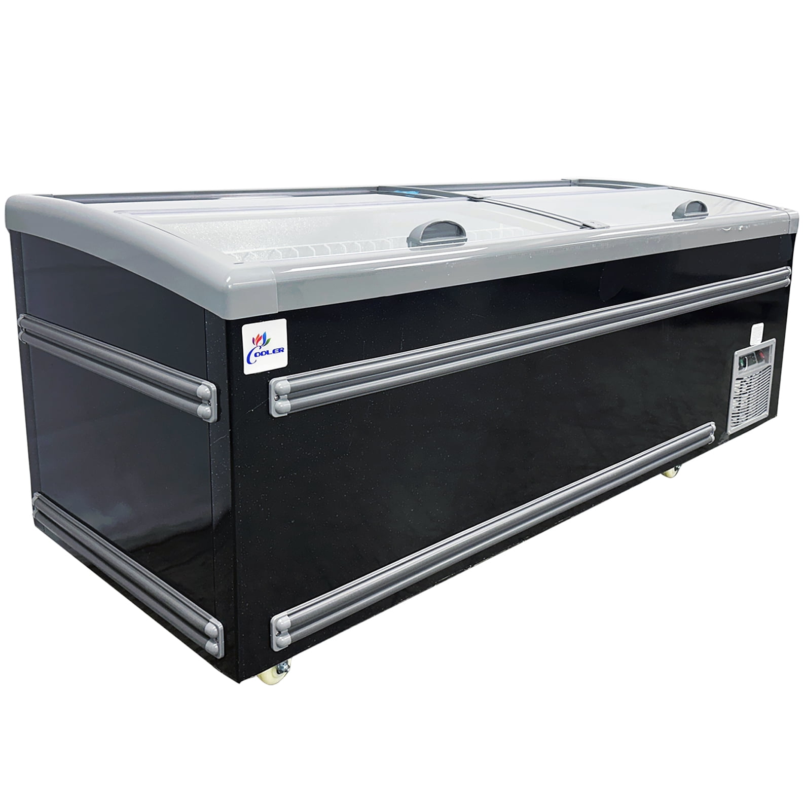 83” Commercial 30 Cu. Ft. Island Display Freezer, Sliding Glass Lid Supermarket Case, NSF Certified