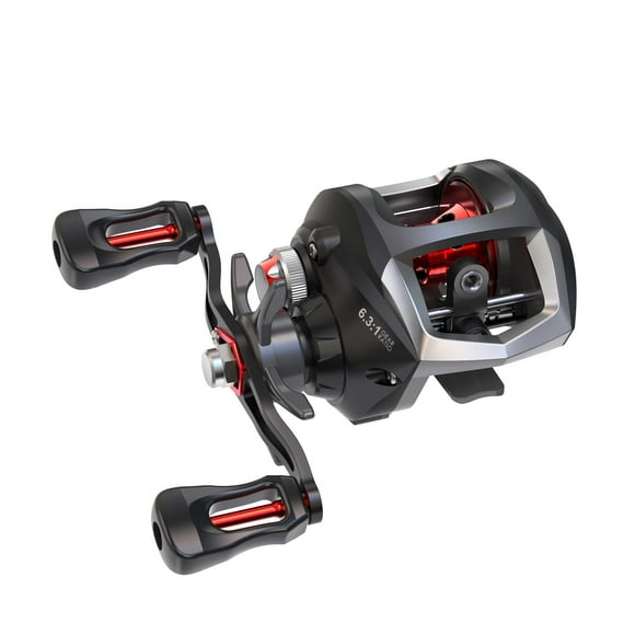 Lixada Baitcaster Fishing Reel Compact Baitcaster Reel Smooth Fishing Reel with 27.6LB Carbon Fiber Drag 12+1Ball Bearings 6.3:1 Gear Ratio High Speed for Saltwater Freshwater Fishing