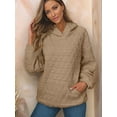 thumbnail image 5 of Women'S Hoodie Sweatshirt Cute Long Sleeve Top Loose Pullover with Pockets Khaki XXL, 5 of 6