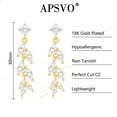 thumbnail image 4 of APSVO 18K Gold Plated Drop Earrings for Women CZ Lightweight Hypoallergenic Post Dangle Earrings Prom Wedding Birthday Graduation Jewelry Gifts Teen Mom Bride Bridesmaid Girlfriend Wife, 4 of 7