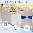 thumbnail image 3 of 100 Pcs Spandex Chair Sashes with Heart Shaped Buckle Slider Stretch Chair Cover Band Universal Elastic Ties for Wedding Banquet Event Party Decoration(Royal Blue), 3 of 8