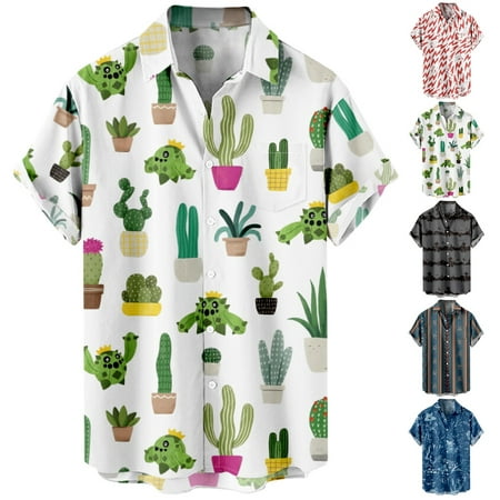 

Teens Mens Anime Button Down Hawaii Shirts Front-Pocket Relaxed-Fit Bowling Shirts Size 100-170/XXS-8XL