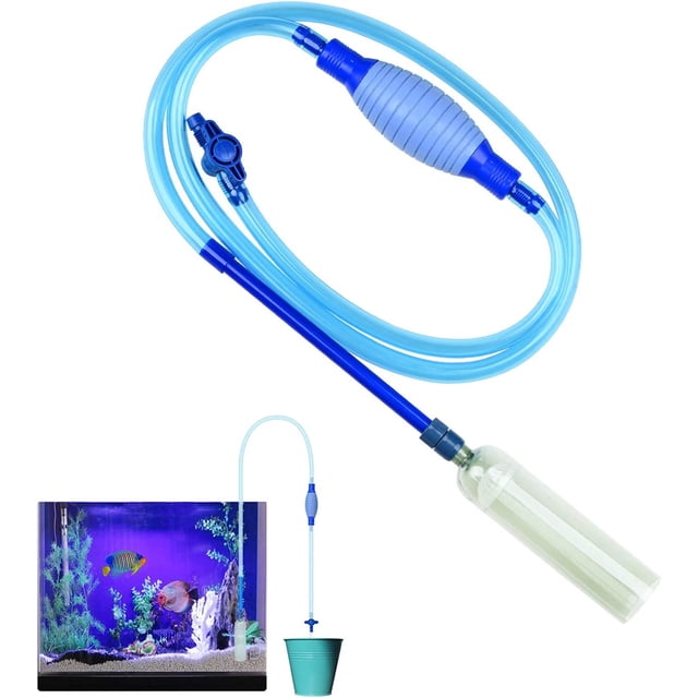Aquarium Cleaner, Gravel Cleaner Vacuum Siphon Pump, Water Filter, Siphon Hose with Siphon Pump and Faucet Flow Control
