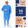 thumbnail image 3 of EZGOODZ Disposable Lab Coats for Adults Small Pack of 10 Blue Painting Lab Coat, 3 of 8