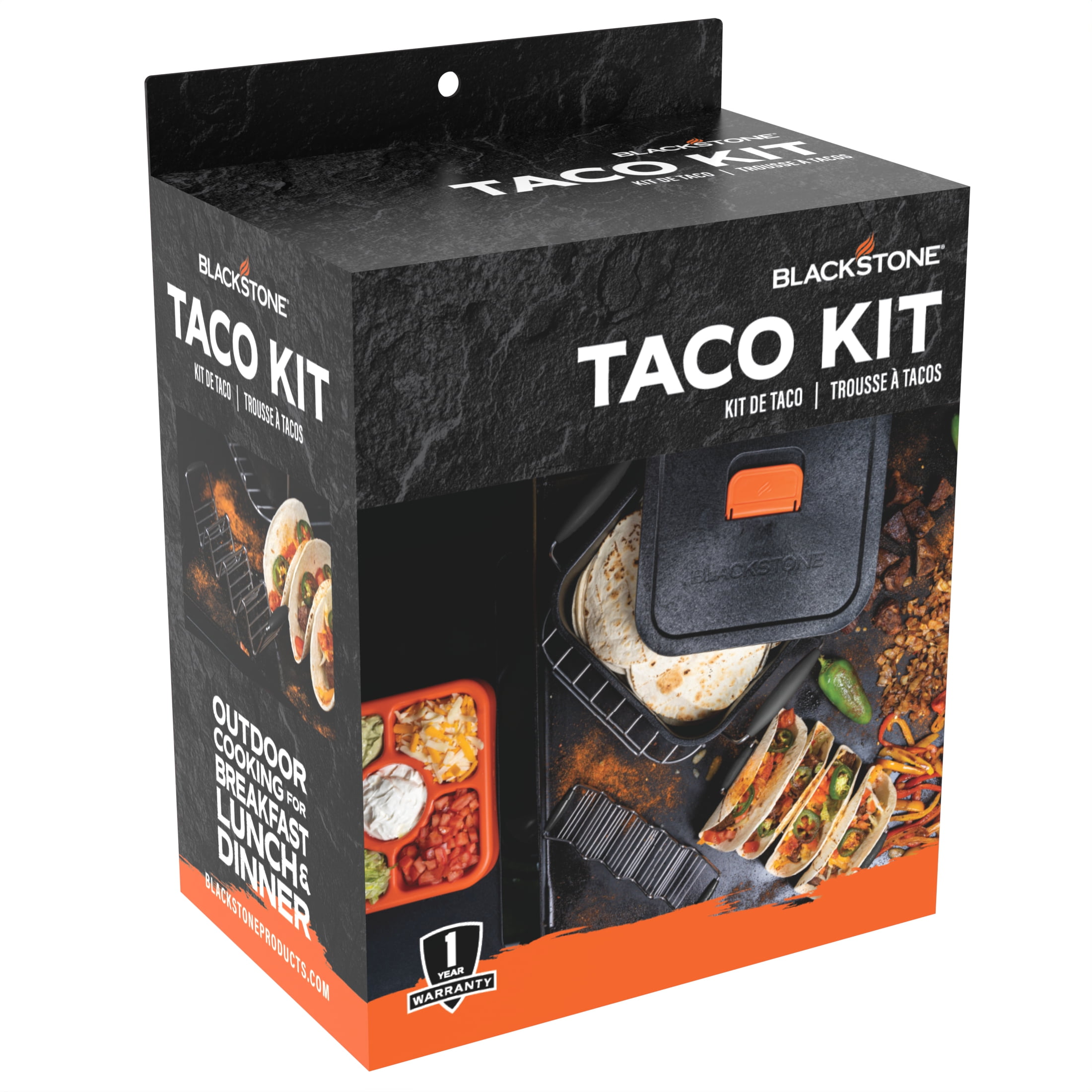Blackstone Griddle Essentials Taco Kit with Tortilla Warmer and Trivet, Racks, and Toppings Tray, 5-Piece
