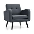 thumbnail image 6 of Canddidliike Modern Upholstered Comfy Accent Chair Single Sofa with Rubber Wood, Velvet Lounge Reading Chair, Upholstered Armchair for Living Room, Bedroom, Dorm, Gray, 6 of 9