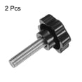 thumbnail image 3 of Uxcell 2 Pieces Star Knobs M12 x 45mm 304 Stainless Steel Threaded Stud 46mm 6-Star Head Clamping Thumb Screw Black, 3 of 7