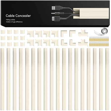 Cable Hider Wall 306 - Raceway Cord Wire Covers For Cords On Cover Concealer Hiders Tv 20x (l16 W0.95 H0.5) Medium | Beige