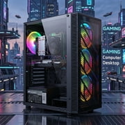 STGAubron Gaming Desktop PC, Xeon E5, 16G DDR4, 512G SSD, RX 550 4G, RGB FAN*4, WIFI, BT 5.0, W11H64