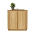 thumbnail image 2 of EYYTHUNG Corner Cabinet, Modern Handless Corner Floor Cabinet with 2 Doors and 2-Tier Shelves, Freestanding Narrow Organizer for Living Room Kitchen Bathroom, Natural Oak, 2 of 7