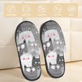 thumbnail image 2 of Fotbe Cats Group Pattern Women's Fuzzy Slippers Plush Slippers Fluffy Winter House Shoes Indoor and Outdoor-Large, 2 of 8