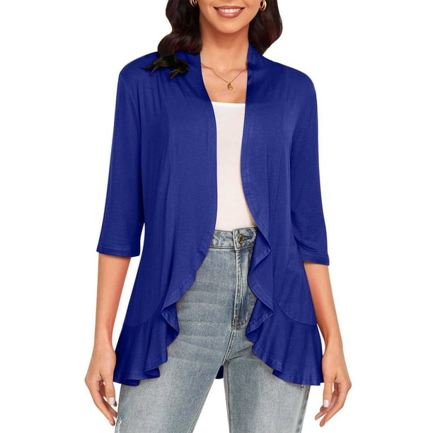 Cárdigan de mujer de manga 3/4, moda informal, cómodo, color, blusa, abrigo para mujer
