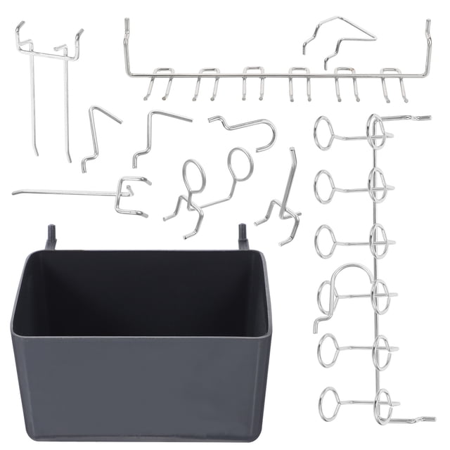 HINTRMENT Tool Peg Board Organizer 80Pcs Iron Plastic Easy Installation For Garage Workbench Utility