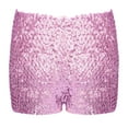 thumbnail image 4 of Miutii Kids Girls Sequins Dance Shorts Athletic Hip Hop Jazz Tap Performance Costume Tumbling Yoga Pink 120-140/12, 4 of 9
