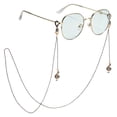 thumbnail image 1 of Cadenas para gafas Uxcell de 27.5 pulgadas, lanyard elegante con 2 anillos de silicona antideslizantes, cadena vintage para gafas de lectura, 1 of 7
