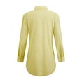 thumbnail image 4 of Olyvenn Fashion Womens Long Shirts Button Down Long-Sleeve Blouses Summer Fall Longline Tops Loose Fit Casual Tunic Top Yellow L, 4 of 9