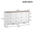 thumbnail image 7 of Modern 6 Drawer Chest, Solid Wood White Painted  with Smooth Sliding Drawers, for Bedroom Living Room Entryway Storage, 7 of 7