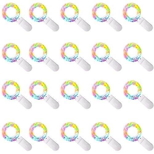 Cadena de luces Cynzia Fairy, funciona con pilas, 20 LED, multicolor