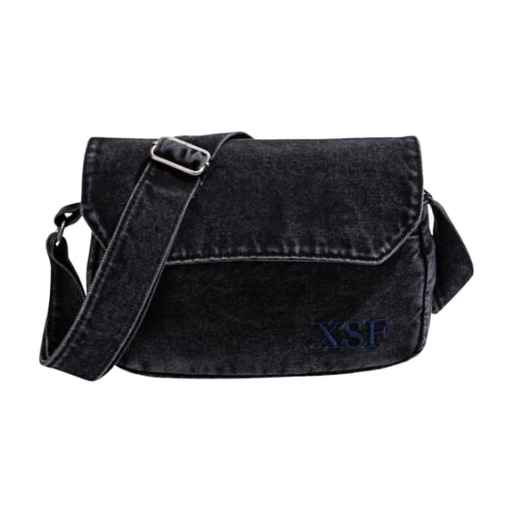 Compact Denim Crossbody Bag for Women, Vintage Shoulder Handbag with Magnetic Flap & Adjustable Strap, Multi-Pocket Casual Purse for Travel Shopping Work