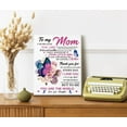 thumbnail image 2 of Mom Gift, Canvas Poster Wall Art Hanging Decor Print, Thank You Mom Gift Idea from Daughter, Mom Gift for Mother's Day Birthday, To the World You Maybe Just A Mother But To Me You Are the World 12x15, 2 of 4