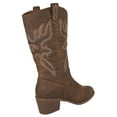 thumbnail image 3 of Women Cowgirl Cowboy Stitched Mid Calf Forever Boots Pointy Toe Western Light Brown Tan 7.5, 3 of 4