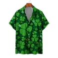 thumbnail image 3 of Camisas de playa hawaianas nuevas de verano para hombres y mujeres, camisa para parejas, camisa de manga corta con solapa estampada con trébol de cuatro hojas, camisas florales coloridas, 3 of 5