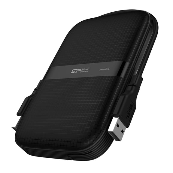 4TB Silicon Power Armor A60 Shockproof Portable Hard Drive - USB3.2 - All-Black Edition