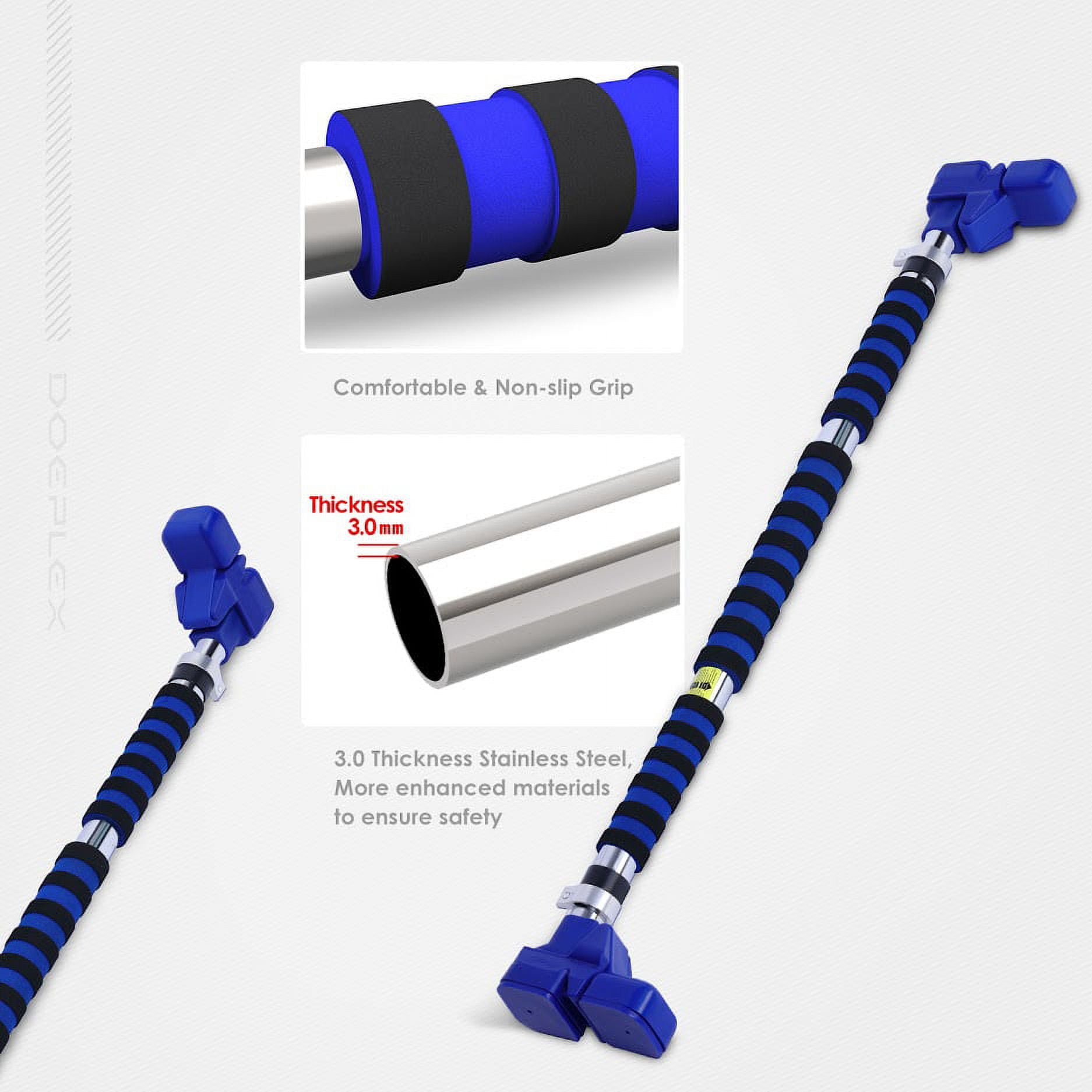 Doeplex Pull Up Bar B with Locking Mechanism, Door Exercise Bar Without Screw Installation - Maximum Load 440LB - Workout Bar with 35.43''- 47.24'' Adjustable Width