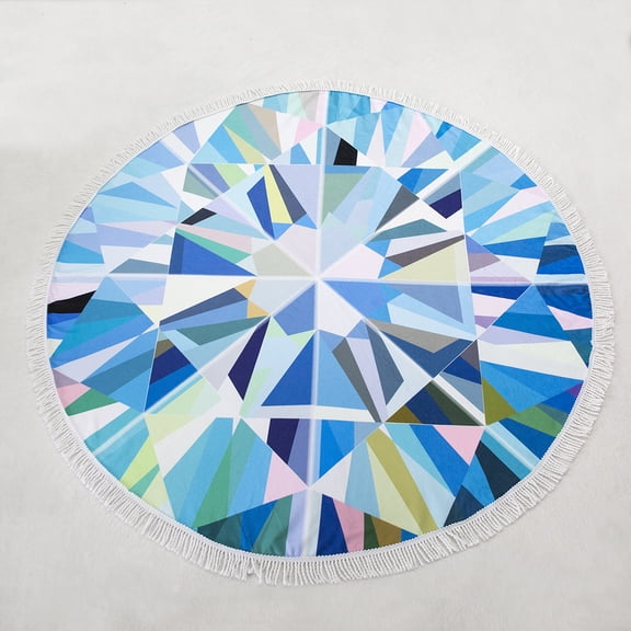 Psychedelic Round Towel With Fringes