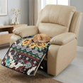 thumbnail image 3 of Kuiaobaty Aztec Sunflower Print Reclining Sofa Cover 24 x 38 Inches, Highland Cow Print Armless Seat Cushion Slipcover, Non Slip Quilted Furniture Protector Fit Most Recliners, 3 of 7