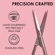 Japonesque Grooming Scissors for Facial Hair, Ear, Nose Eyebrow Trimming, Stainless Steel