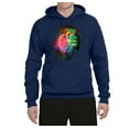 thumbnail image 2 of Lion Paint Art Splatter Abstract Art Animal Lover Unisex Graphic Hoodie Sweatshirt, Navy, 3XL, 2 of 3