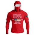 thumbnail image 2 of 250 Anniversary Mens Fishing Sun Hoodie American Flag Patriotic 1776-2026 Print 4th of July Sunshirt Red 3XL, 2 of 5