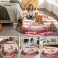 thumbnail image 5 of Round Rugs 3Ft, Pink Santa Christmas Round Area Rug Washable Indoor Throw Carpet, Xmas Tree Winter Snowflake Gifts Small Non Slip Circle Rug for Bedroom Living Room Home Decor Aesthetic, 5 of 8