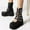 Black, variant on BONIXOOM Womens Boots High Heel Rubber Buckle Mid-Calf Winter White
