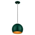 thumbnail image 4 of Piedmont 1 - Light Shiny Hunter Green And Polished Chrome Contrastingfinishes Industrial / Mid Century Modern Incandescent Aluminum Pendant Light, 4 of 13