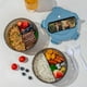 thumbnail image 5 of Fiambrera Wave Safe, recipiente redondo para alimentos con 3 compartimentos y sello hermético, incluye cuchara y tenedor para comidas fáciles, ideal para estudiantes, oficinistas y comidas, 5 of 9