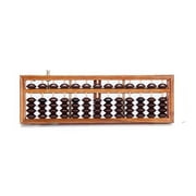 Vintage-Style 13 Rods Wooden Abacus Soroban Chinese Japanese Calculator Counting Tool w/ Reset Btton 9.75"