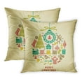 thumbnail image 1 of BSDHOME Housse de Coussin Arbre Collection de Noël Graphique Mignon 20x20 Pouces Lot de 2, 1 of 1