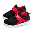thumbnail image 2 of Chaussures Garçons Enfants Respirantes Espadrilles Décontractées Course Sport avec Crochet et Boucle (Rouge, 28), 2 of 6