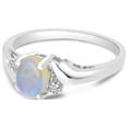 thumbnail image 3 of 14k White Gold Oval Opal And Diamond Ring, 3 of 6