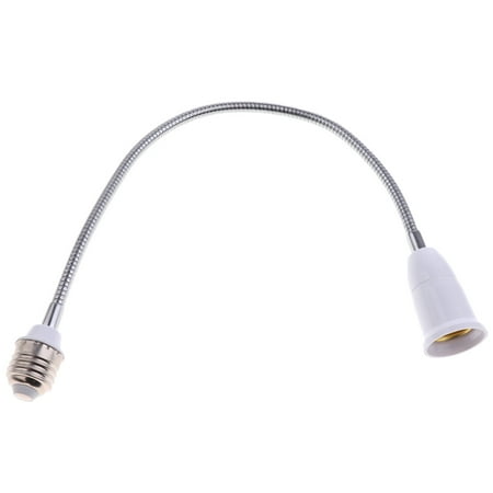 

White 50cm to Light Lamp Socket Flexible Extension Adapter Converter