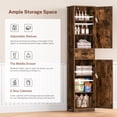 thumbnail image 5 of Tall Bathroom Cabinet with 6 Shelves, Narrow Linen Cabinet with 2 Doors & 1 Drawer, Freestanding Storage Cabinet, for Bathroom, Living Room, Kitchen, Rustic Brown, 5 of 8
